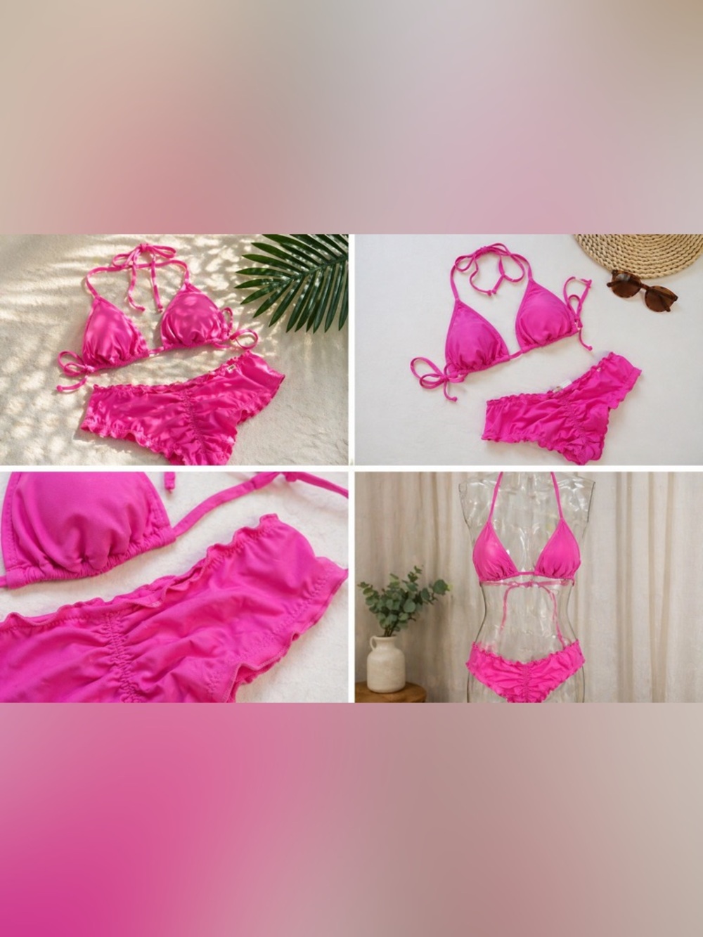 Hollis Hot Pink Bikini Set – Top L / Bottom S 💖